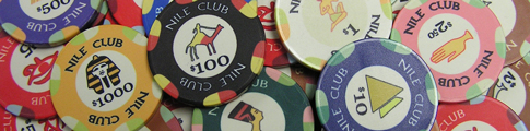 Nile Club Poker Chips are a casino grade 10 gram ceramic poker chip