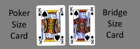 Size Comparison of Poker and Bridge Playing cards